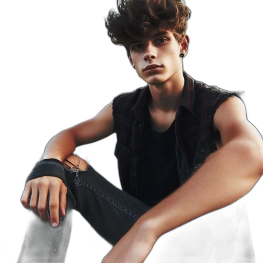 photorealistic, concept art, dark, young transparent PNG cut-out