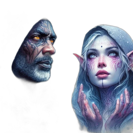 face, mask, creature, concept art transparent PNG cut-out