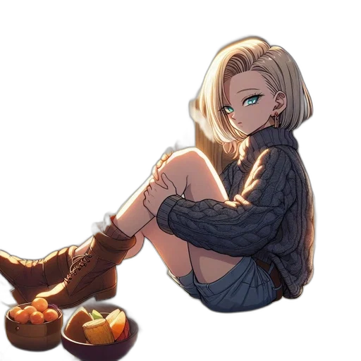 shoes, jacket, staff, weapon transparent PNG cut-out