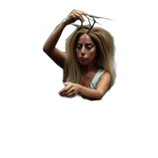 hair, staff, creature, mask transparent PNG cut-out