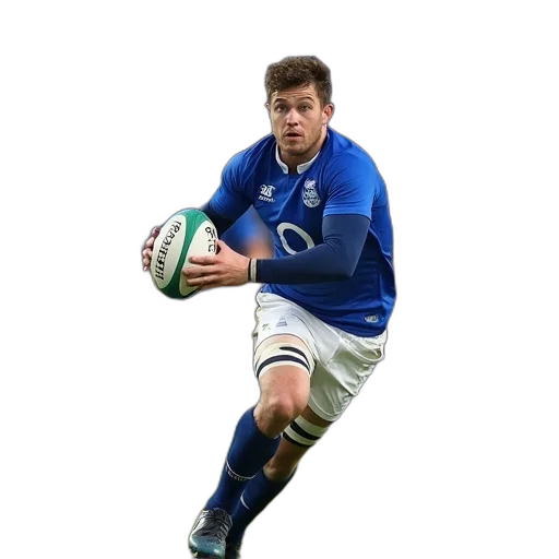 rugby, player, blue, jersey transparent PNG cut-out