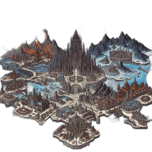 concept art, fantasy art, pixel art, comic book art transparent PNG cut-out