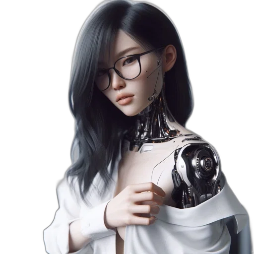 robot, dress, jewelry, face transparent PNG cut-out