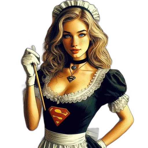 dress, jewelry, face, comic book art transparent PNG cut-out