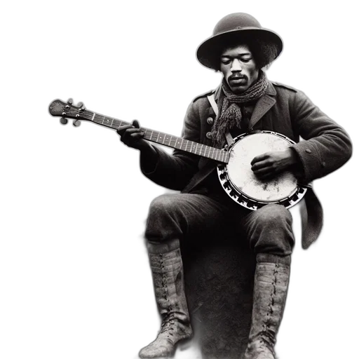 hat, bearded, man, plays transparent PNG cut-out