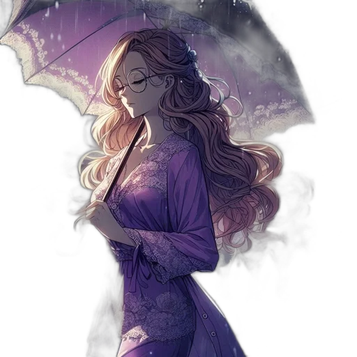 umbrella, dress, crown, staff transparent PNG cut-out