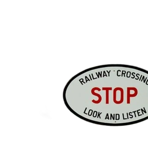 railway, crossing, sign, words transparent PNG cut-out