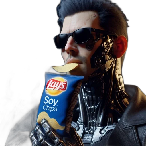food, robot, jacket, cyberpunk transparent PNG cut-out