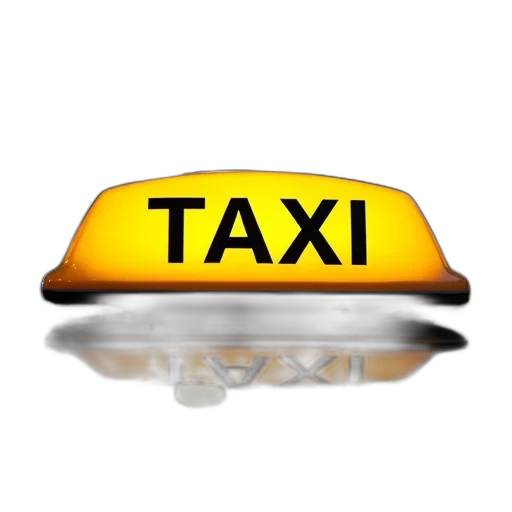 car, close-up, yellow, taxi transparent PNG cut-out