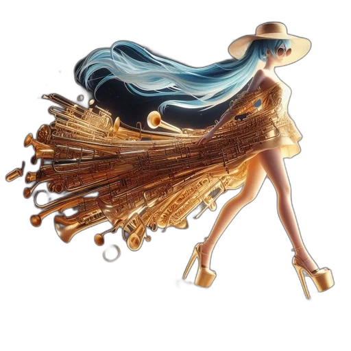 hair, jewelry, dress, 3d render transparent PNG cut-out