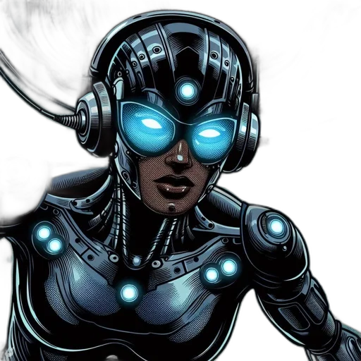 robot, comic book art, cyberpunk, concept art transparent PNG cut-out