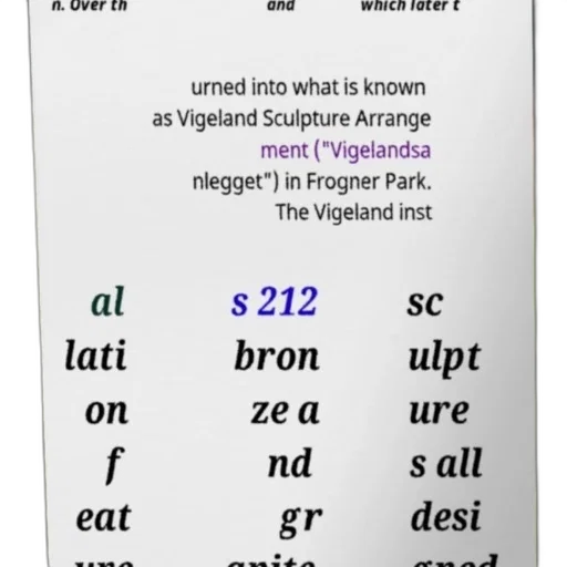forest, vigeland, sculpture, arrange transparent PNG cut-out