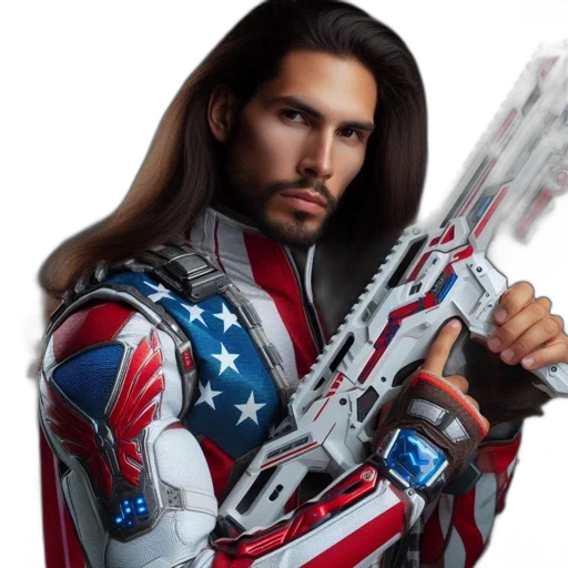 weapon, hair, comic book art, concept art transparent PNG cut-out