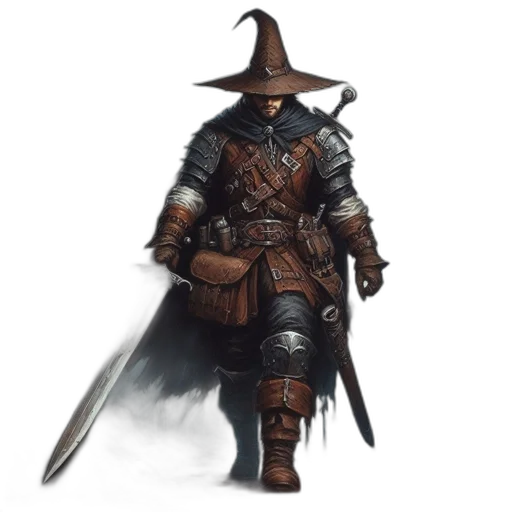 sword, staff, weapon, hat transparent PNG cut-out