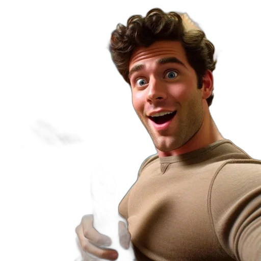 hair, staff, face, jacket transparent PNG cut-out