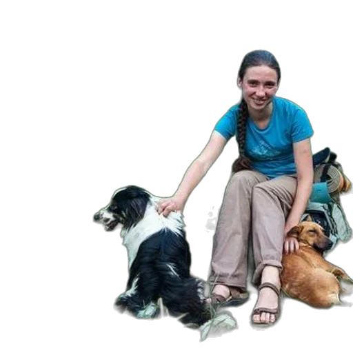 staff, animal, photorealistic, woman transparent PNG cut-out