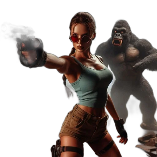 concept art, 3d render, comic book art, armed transparent PNG cut-out