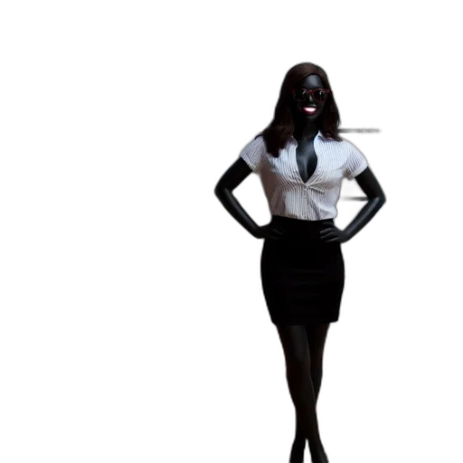 dress, creature, robot, staff transparent PNG cut-out