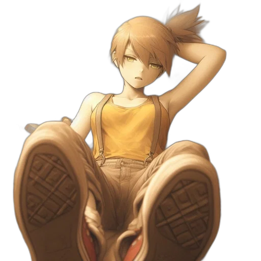 shoes, hair, weapon, creature transparent PNG cut-out