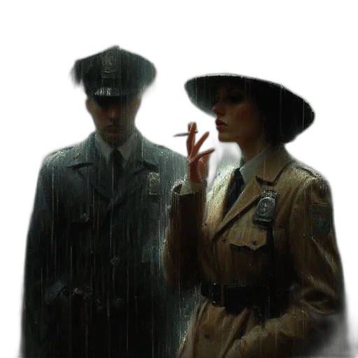hat, umbrella, jacket, staff transparent PNG cut-out