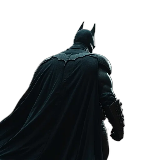 concept art, comic book art, 3d render, batman transparent PNG cut-out