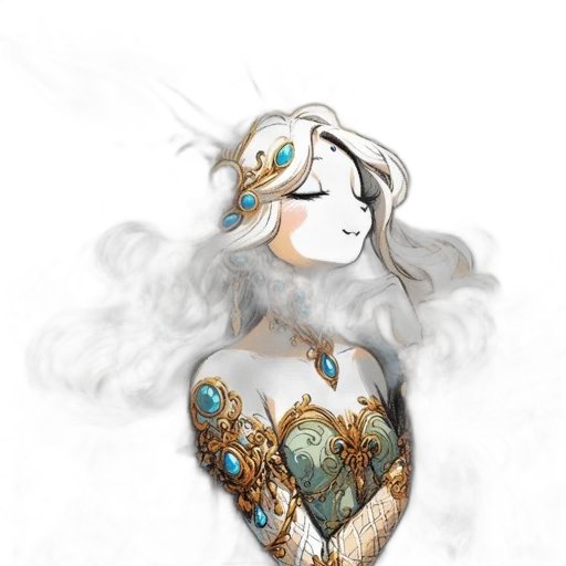 dress, mask, jewelry, fantasy art transparent PNG cut-out