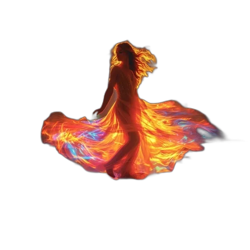 dress, hair, dragon, mask transparent PNG cut-out