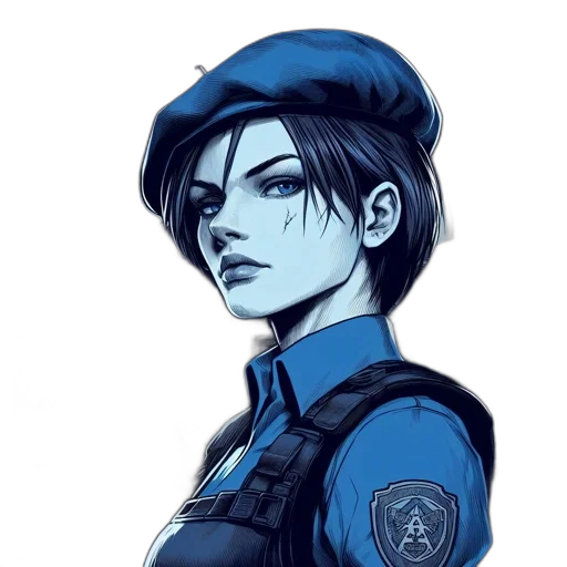 staff, face, jacket, comic book art transparent PNG cut-out