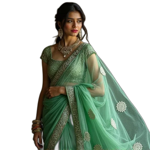 jewelry, dress, photorealistic, green transparent PNG cut-out