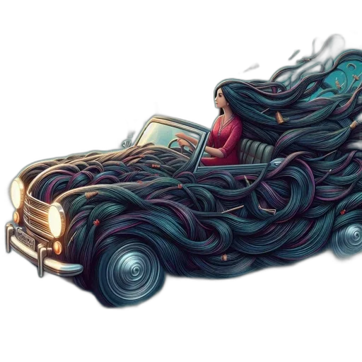 car, hair, creature, concept art transparent PNG cut-out