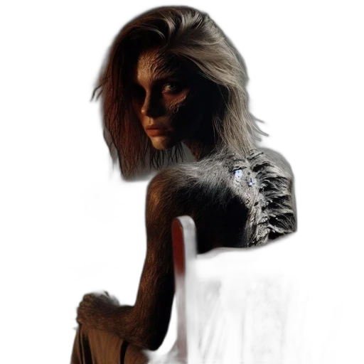 hair, face, mask, creature transparent PNG cut-out