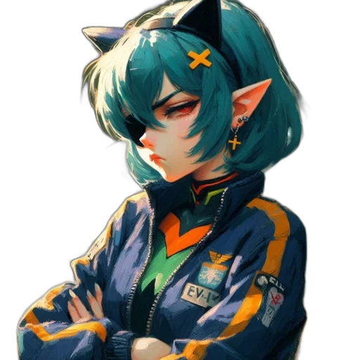 staff, jacket, mask, face transparent PNG cut-out