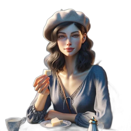 hat, jewelry, staff, face transparent PNG cut-out