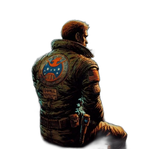 jacket, weapon, robot, concept art transparent PNG cut-out