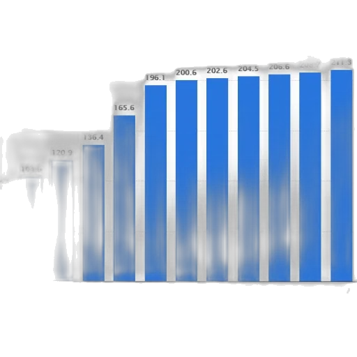 3d render, blue, bar, graph transparent PNG cut-out