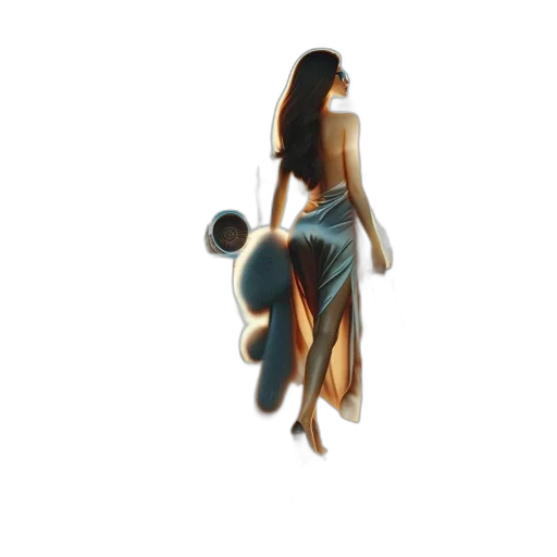 dress, jewelry, hair, 3d render transparent PNG cut-out
