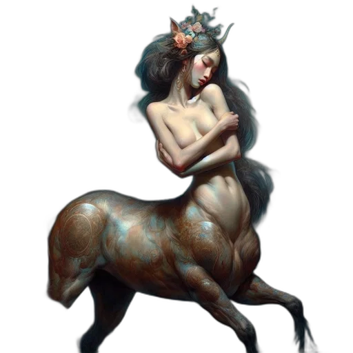 creature, crown, animal, fantasy art transparent PNG cut-out