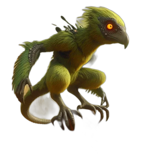 dragon, creature, animal, staff transparent PNG cut-out