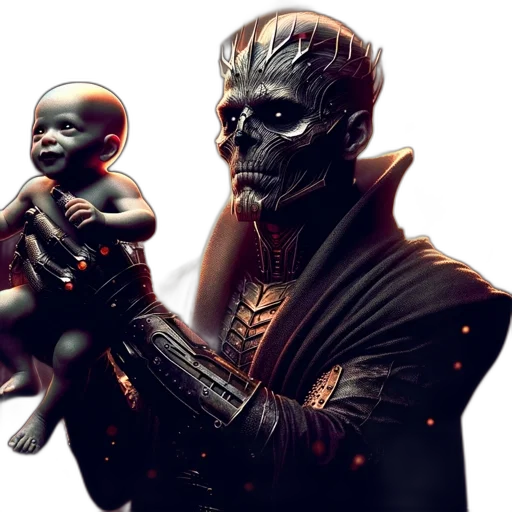 concept art, fantasy art, 3d render, dark transparent PNG cut-out