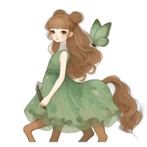 dress, creature, dragon, hair transparent PNG cut-out