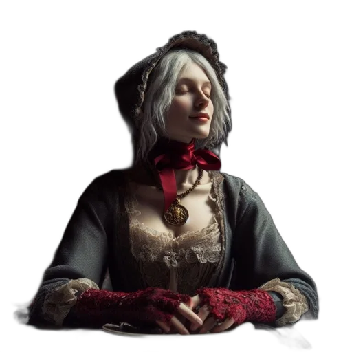 face, staff, dress, crown transparent PNG cut-out