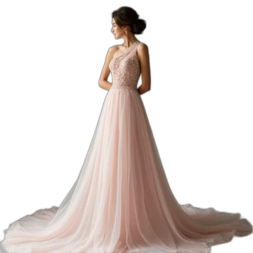 dress, photorealistic, 3d render, pastel transparent PNG cut-out
