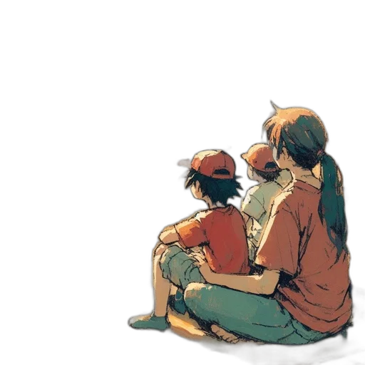 watercolor, concept art, anime, pixel art transparent PNG cut-out