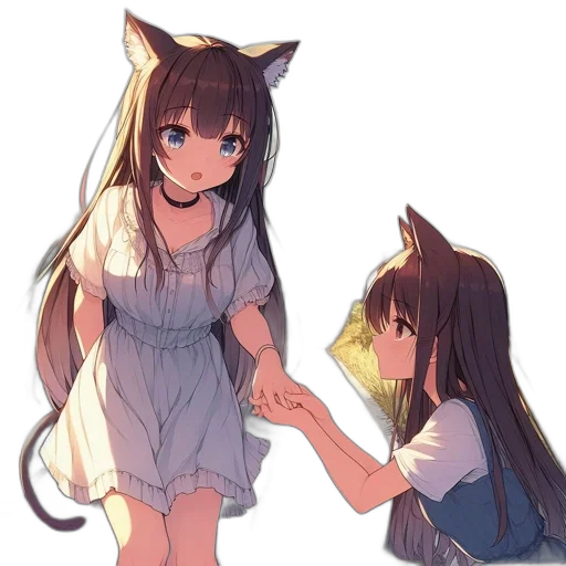 dress, animal, creature, staff transparent PNG cut-out