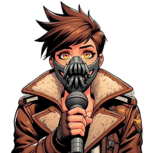 mask, jacket, face, comic book art transparent PNG cut-out