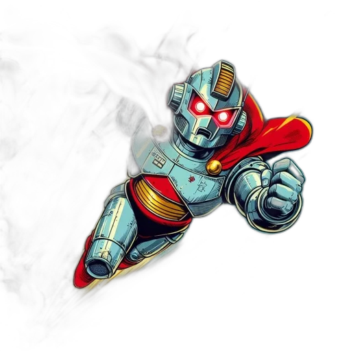robot, comic book art, concept art, pixel art transparent PNG cut-out