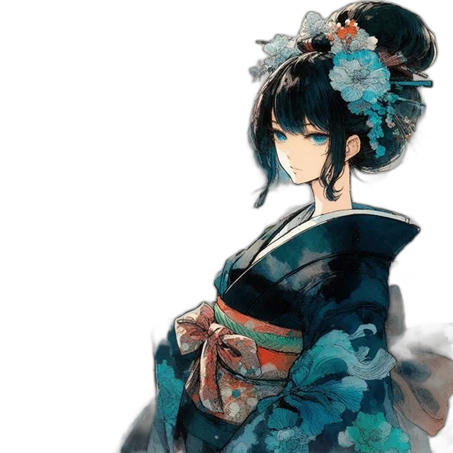 dress, flower, staff, anime transparent PNG cut-out