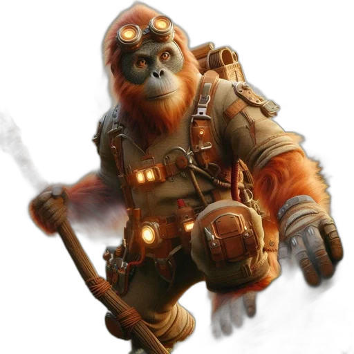 staff, mask, creature, weapon transparent PNG cut-out