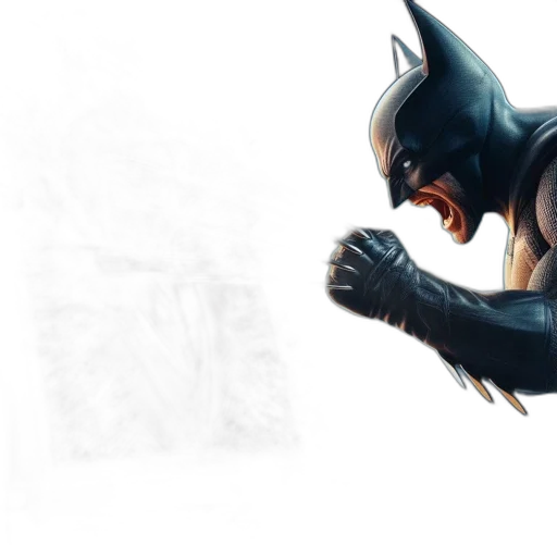 concept art, comic book art, 3d render, batman transparent PNG cut-out