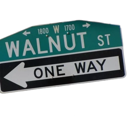street, sign, walnut, one transparent PNG cut-out